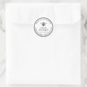 Frans bijenwit honingetiket met dubbele rand ronde sticker (Tas)