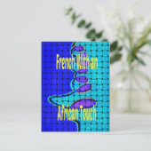 Frans Blauw Abstract met geweven textuur Briefkaart (Staand voorkant)