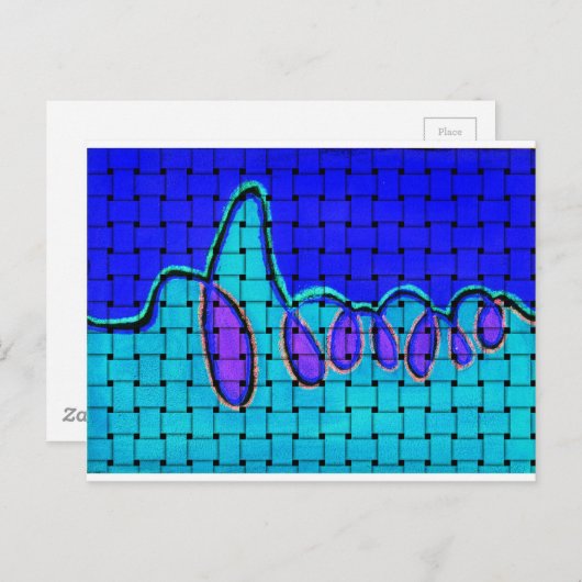 Frans Blauw Abstract met geweven textuur Briefkaart (Voorkant / Achterkant)