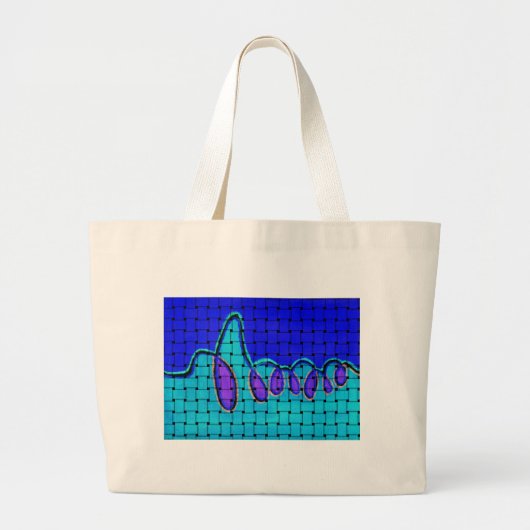 Frans Blauw Abstract met geweven textuur Grote Tote Bag (Voorkant)
