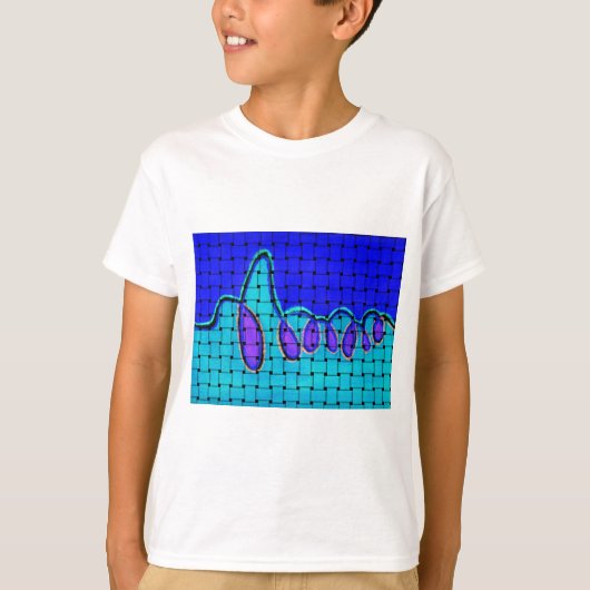 Frans Blauw Abstract met geweven textuur T-shirt (Voorkant)