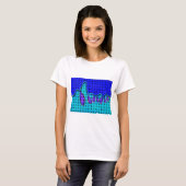 Frans Blauw Abstract met geweven textuur T-shirt (Voorkant volledig)
