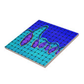 Frans Blauw Abstract met geweven textuur Tegeltje (Zijkant)