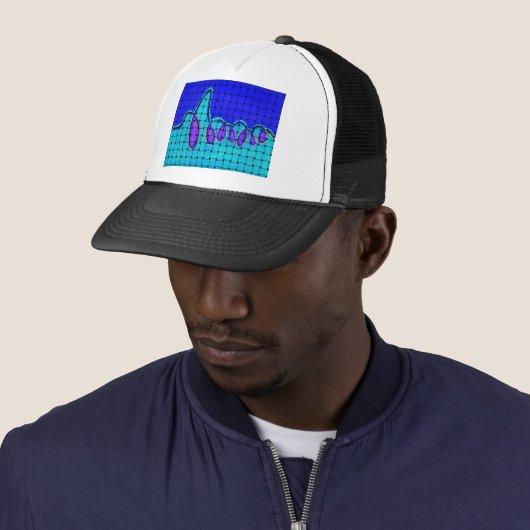 Frans Blauw Abstract met geweven textuur Trucker Pet (In situ)