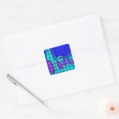 Frans Blauw Abstract met geweven textuur Vierkante Sticker (Envelop)