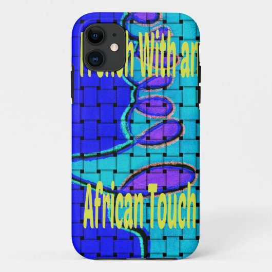 Frans Blauw Afrikaans Geweven Abstracte Paarse Vor Case-Mate iPhone Case (Achterkant)