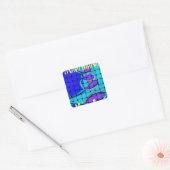 Frans Blauw Afrikaans Geweven Abstracte Paarse Vor Vierkante Sticker (Envelop)