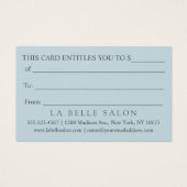 Frans Blauw Awning Stripes Gift Kaart met Monogram (Achterkant)