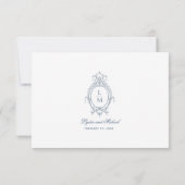 Frans Blauw  Barok Monogram RSVP Kaartje (Achterkant)