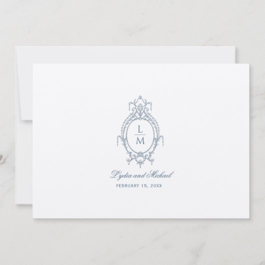 Frans Blauw  Barok Monogram Save The Date (Achterkant)