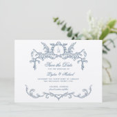 Frans Blauw  Barok Monogram Save The Date (Staand voorkant)