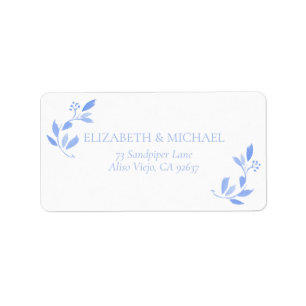 Frans Blauw Bloemen Botanisch Huwelijksadres Etiket