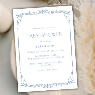 Frans Blauw Classic Lijst Baby shower Kaart