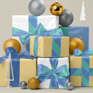 Frans Blauw en Turquoise Brede Streep Lint