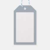 Frans Blauw en wit Elegant Monogram Cadeaulabel (Achterkant)