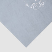 Frans Blauw en wit Elegant Monogram Tissuepapier (Detail)