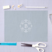 Frans Blauw en wit Elegant Monogram Tissuepapier (Craft)