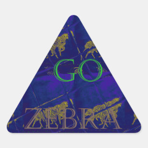 Frans Blauw "Let's Go Zebra" Abstracte druk Driehoek Sticker