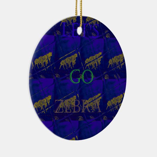 Frans Blauw "Let's Go Zebra" Abstracte druk Keramisch Ornament (Rechts)