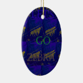 Frans Blauw "Let's Go Zebra" Abstracte druk Keramisch Ornament (Rechts)