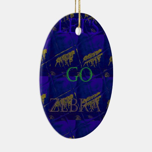 Frans Blauw "Let's Go Zebra" Abstracte druk Keramisch Ornament (Rechts)