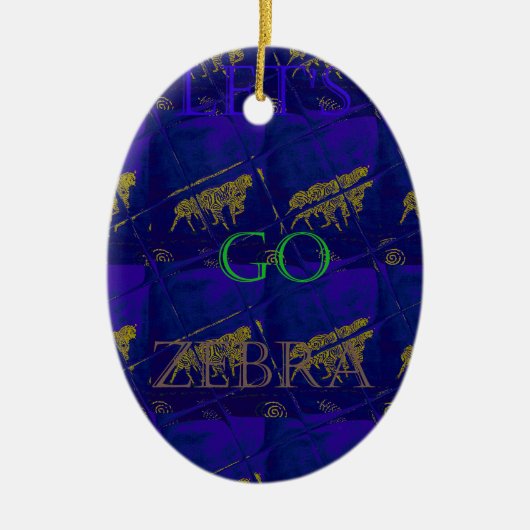 Frans Blauw "Let's Go Zebra" Abstracte druk Keramisch Ornament (Voorkant)