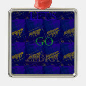 Frans Blauw "Let's Go Zebra" Abstracte druk Metalen Ornament (Voorkant)