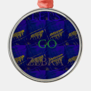 Frans Blauw "Let's Go Zebra" Abstracte druk Metalen Ornament