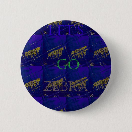 Frans Blauw "Let's Go Zebra" Abstracte druk Ronde Button 5,7 Cm (Voorkant)