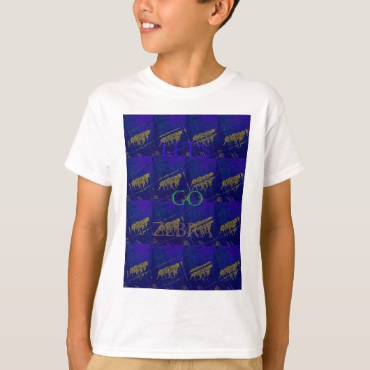 Frans Blauw "Let's Go Zebra" Abstracte druk T-shirt (Voorkant)