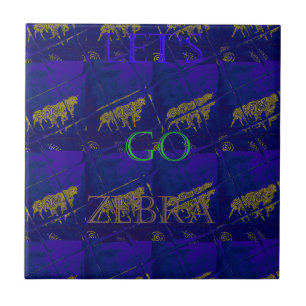 Frans Blauw "Let's Go Zebra" Abstracte druk Tegeltje