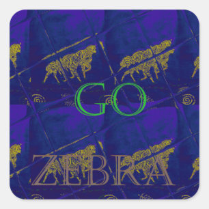 Frans Blauw "Let's Go Zebra" Abstracte druk Vierkante Sticker