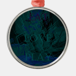 Frans Blauw Liefde Eten Speel Bloemkleuren voor Metalen Ornament