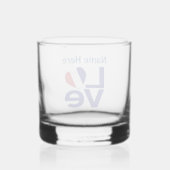 Frans Blauw LIEFDE Hart Vlag Gepersonaliseerd Whisky Glas (Achterkant)