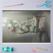 Frans Blauw Oog Kat Decoupage Tissuepapier (Craft)