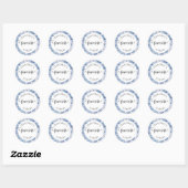 Frans Blauw Toile Custom Favoriete Snoep Ronde Sticker (Vel)