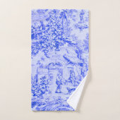 Frans Blauw Wit Toile Chinoiserie Rustieke stijl Bad Handdoek (Handdoek)