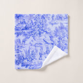 Frans Blauw Wit Toile Chinoiserie Rustieke stijl Bad Handdoek (Wasdoekje)