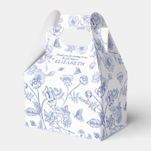 Frans Blauw & Witte Victoriaanse Bruidsdouche Bedankdoosjes