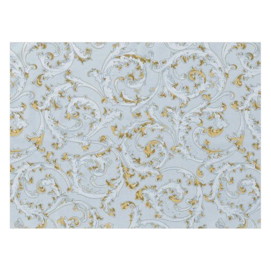 -Frans Bleek blauw goudblauw scroller Tafelkleed (Voorkant (Horizontaal))