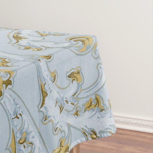 -Frans Bleek blauw goudblauw scroller Tafelkleed (Voorbeeld)