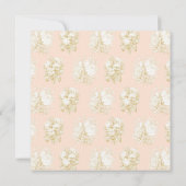 Frans Bloemen Elegant Toile Roze Goud Baby shower Kaart (Achterkant)