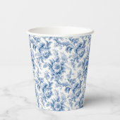 Frans Bloemen Toile Blauw Papier Cups Papieren Bekers (Achterkant)