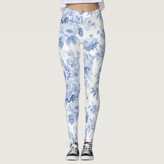 Frans bloemenpatroon leggings (Voorkant)