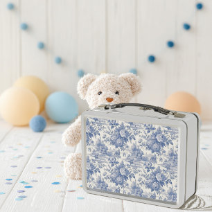 Frans bloementoilet blauw