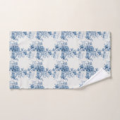 Frans Bloementoilet blauw Bad Handdoek (Handdoek)