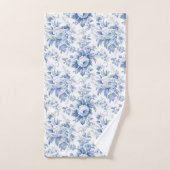 Frans Bloementoilet blauw Bad Handdoek (Handdoek)