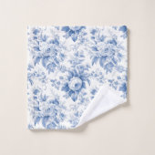Frans Bloementoilet blauw Bad Handdoek (Wasdoekje)