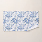Frans Bloementoilet blauw Bad Handdoek (Handdoek)