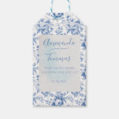 Frans Bloementoilet blauw Cadeaulabel (Voorkant)